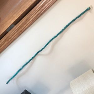 Turquoise braided skinny belt